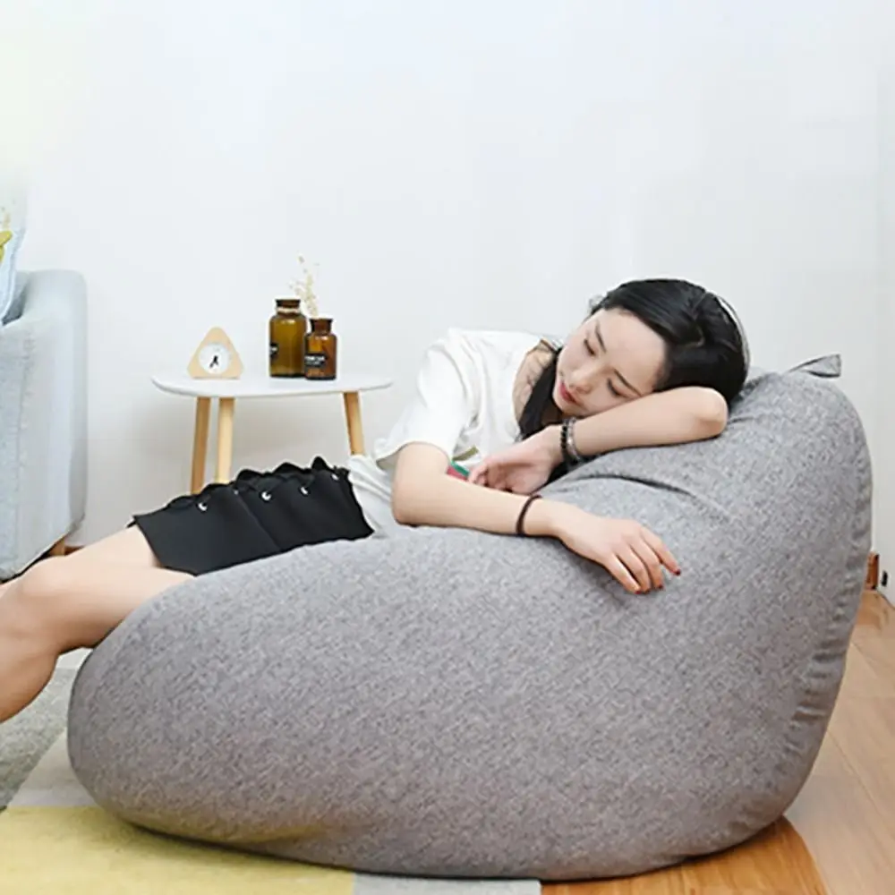 Comfortable Bean Bag Chair Sofa Cover Removable Breathable Lazy Sofa Cover Washable Soft Puff Couch Cover Adults
