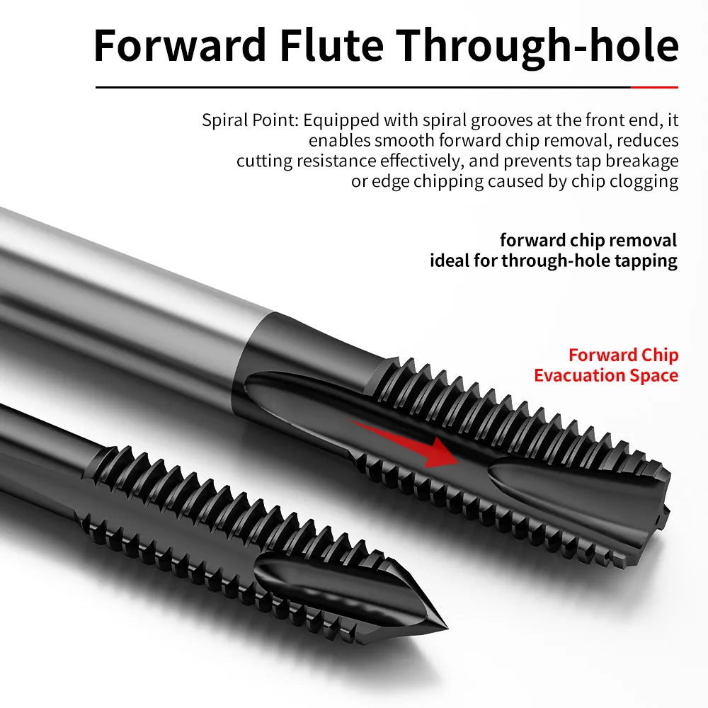 5/8PCS M35 Grade Cobalt High‑Speed Steel Nitrided Surface Spiral Point Machine Thread Tap, Dedicated for Stainless Steel