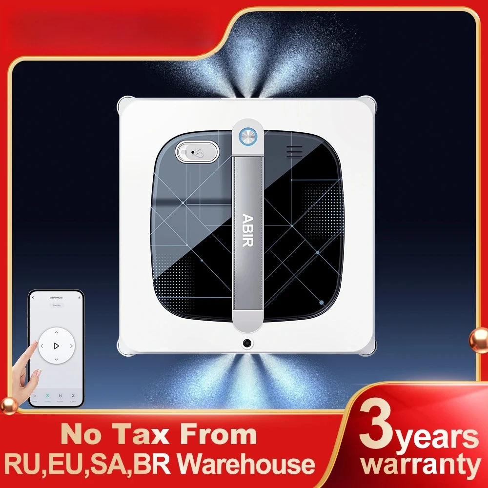 Window Cleaning Robot WD10,Dual Roller Brushes, 4 Corner Brushes,6-Way Water Spary,10000PA Suction,Wet Wash & Scrub Combo