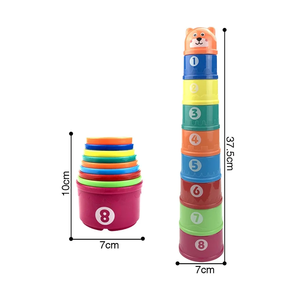 Stacking Cups Toy For Rabbits Multi-colored Reusable Small Animals Puzzle Toys For Hiding Food Playing Small Animals  Pet Toys