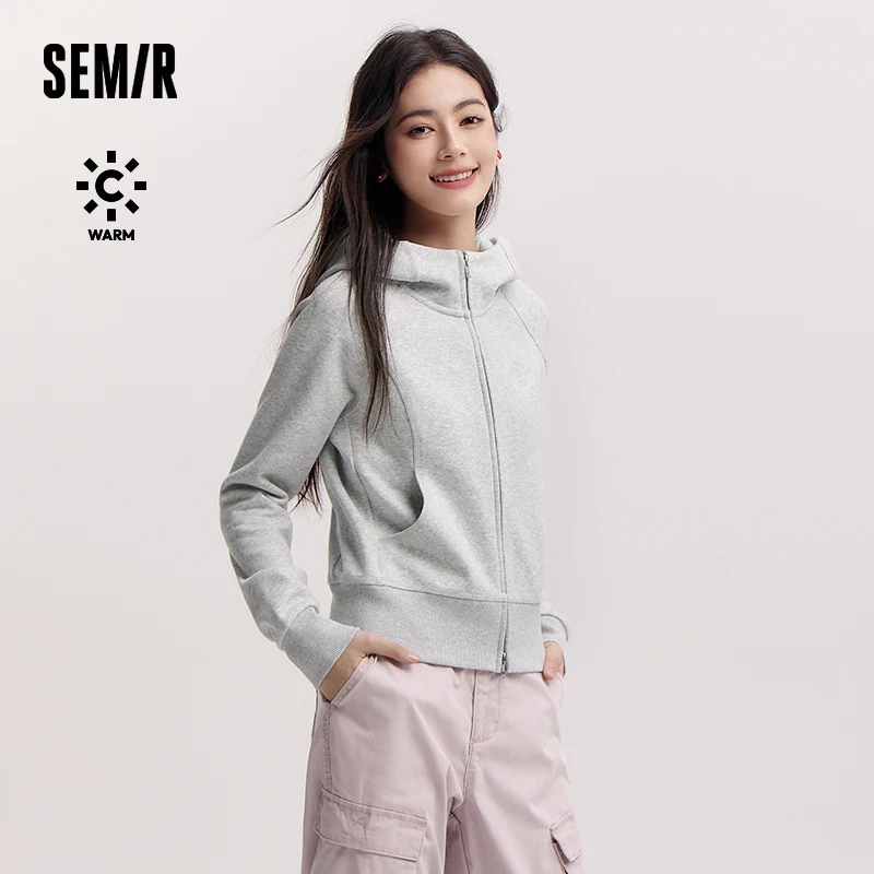 Semir mantel wanita lengan Raglan pendek, jaket bertudung kasual trendi musim dingin baru 2024