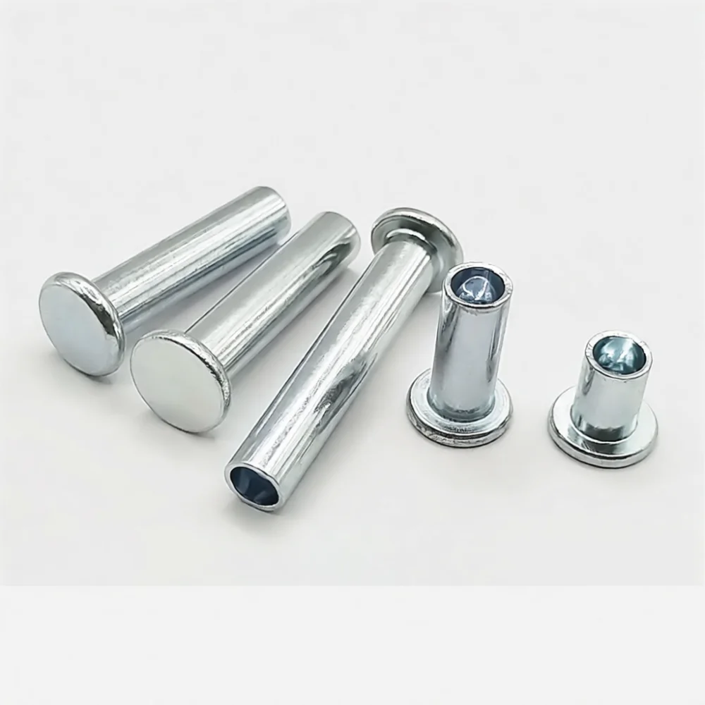 Flat Head Semi Tubular Rivets Zinc Plated Steel Fasteners Industrial Hardware Parts For Sheet Metal Joinery Projects M3 M8