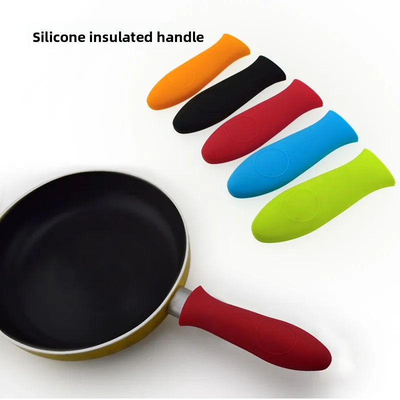 Pot Holder Handle Anti Slip High Temperature Resistance Potholder Silicone Skillets Grip Cover Anti-scald Kitchen Gadgets