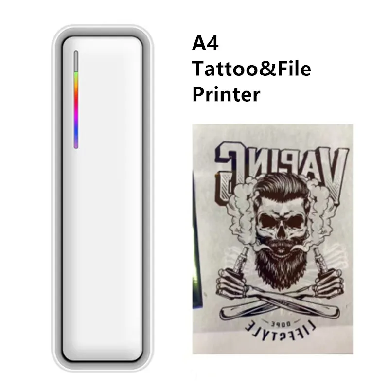 

Портативный бесчернильный фотофайл, домашний принтер формата А4, беспроводной Bluetooth-мини-принтер для татуировок, совместимый с IOS и Android