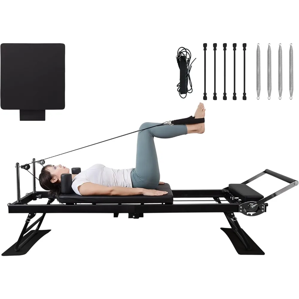 

Pilates Reformer Ultra , Foldable Pilates Reformer Machine with a Extra Set of Drawstring, for Fome and Gym Workout- Cardio