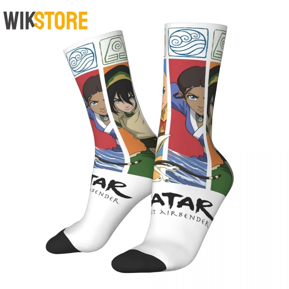 Funny Men Socks Novelty Avatar-The Last Airbender Group Character Panels Sock Women Socks Spring Summer Autumn Winter Crazy Sock