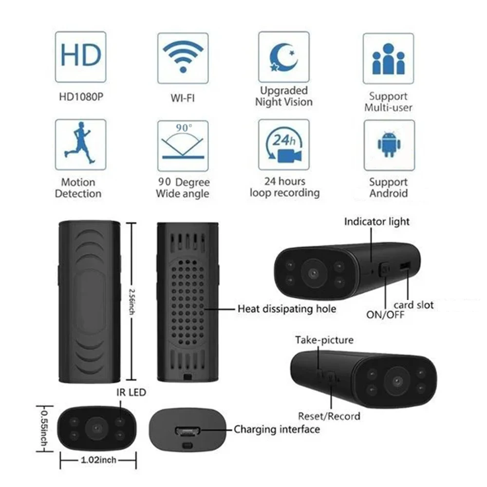 Imagem -03 - Câmera de Segurança sem Fio Wi-fi 1080p com Controle Remoto para Ios Sistema Android Indoor e Outdoor Cctv Acessórios