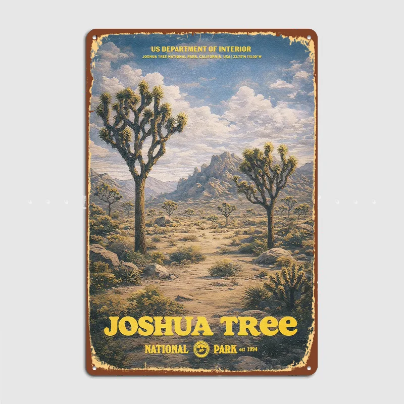 Joshua Tree National Park Metal Custom Sign Living Room Wall Indoor Decor Room Decoration Bedroom Posters Home Decor