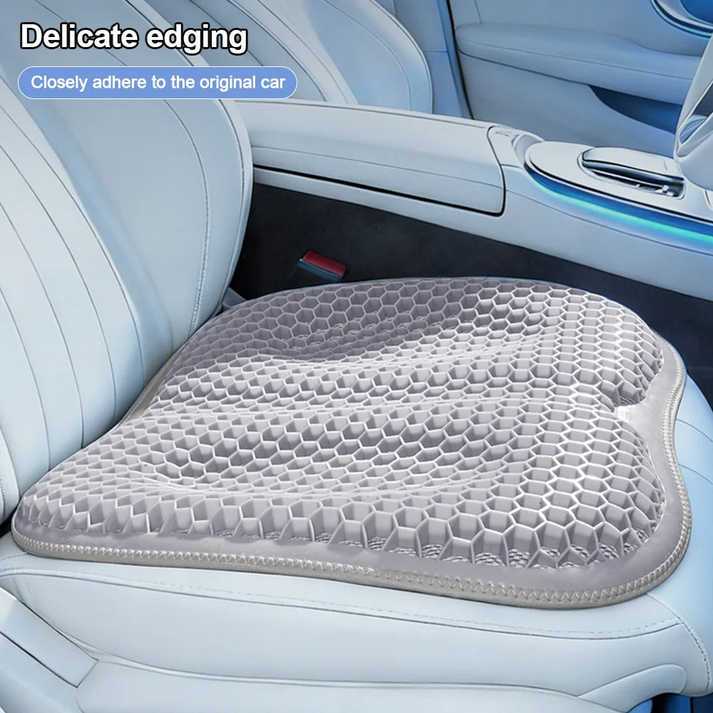 Hochwertiges Sommer-Gel-Sitzkissen für Autositze, Weiche Atmungsaktive Lendenwirbelstütze, Ergonomische Komfortable Rückenstütze für Lange Fahrten – Detail 8