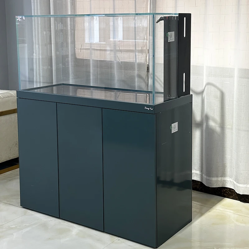 48-Inch ultra-white glass aquarium aluminum alloy cabinet with filtration system fresh water aquarium fish tank