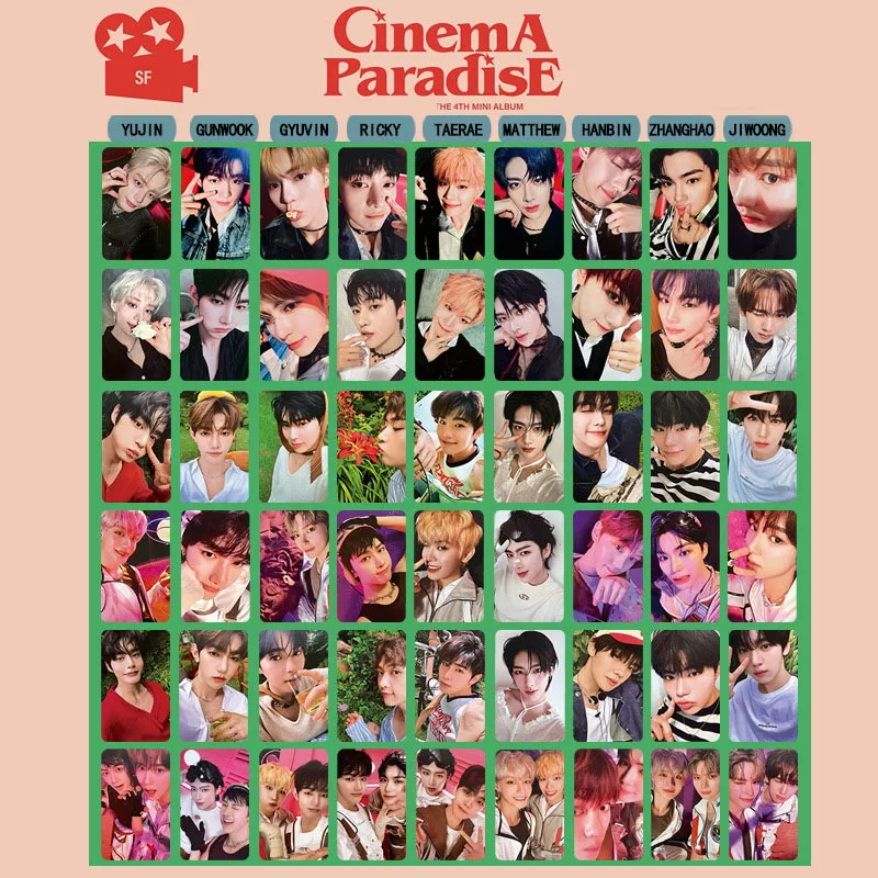 9pcs/set ZB1 Mini 4 Album CINEMA PARADISE Group LOMO Card RICKY KIM GYUVIN Chapter Hao Postcard Collection Photo Card Gift