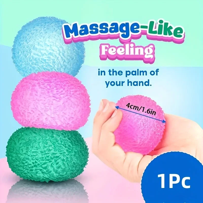 1Pc Squishy Multicolor Texture Ice Ball Squeeze Toy for Kids Adult Soft Pinch Pop Fidget Toys Children Halloween Christmas Gifts