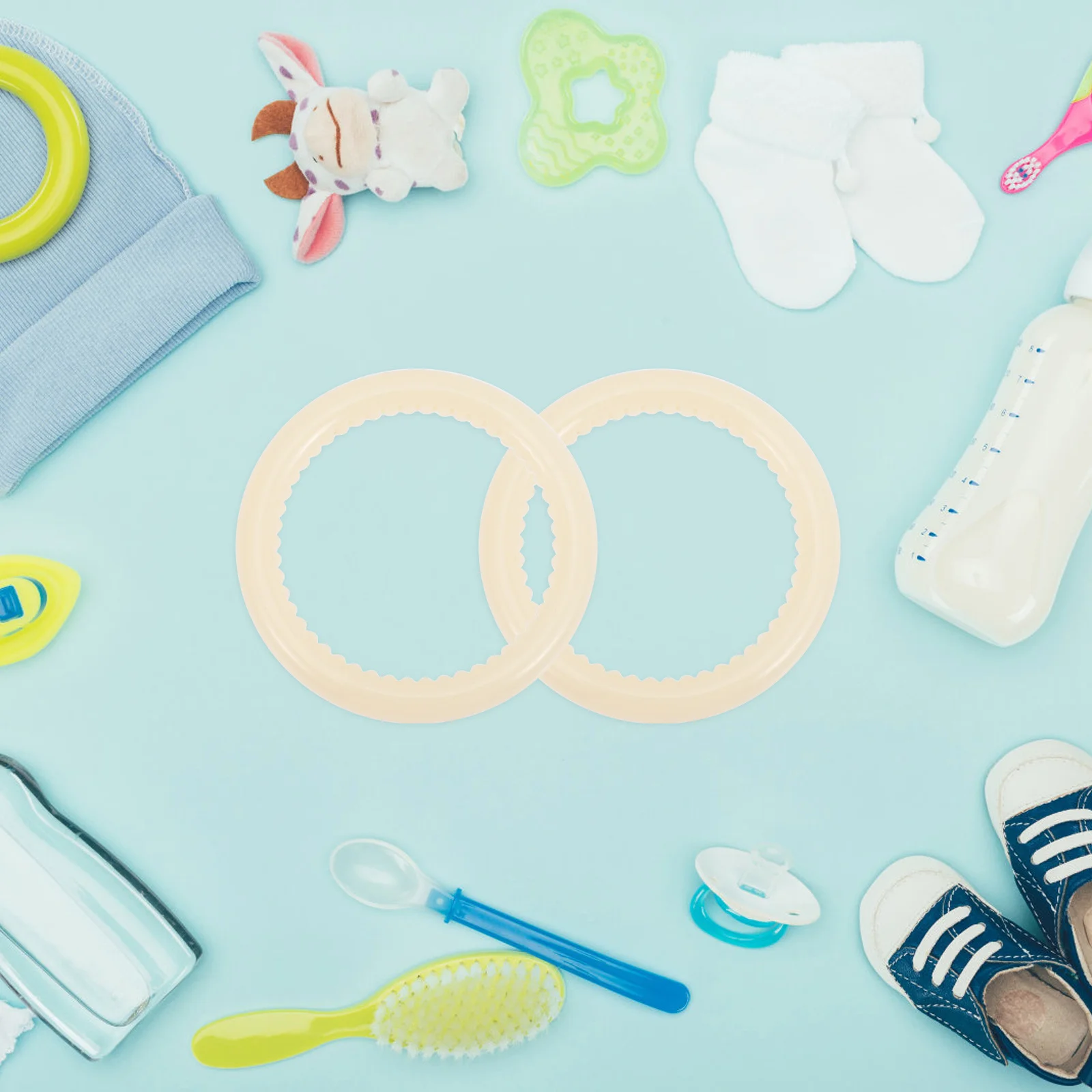 4 قطعة حلقة حامل حبال الطفل البلاستيكية الرضع التفاف الناقل حلقة آمنة حزام الطفل ملحق للسفر التسوق الرضع #2