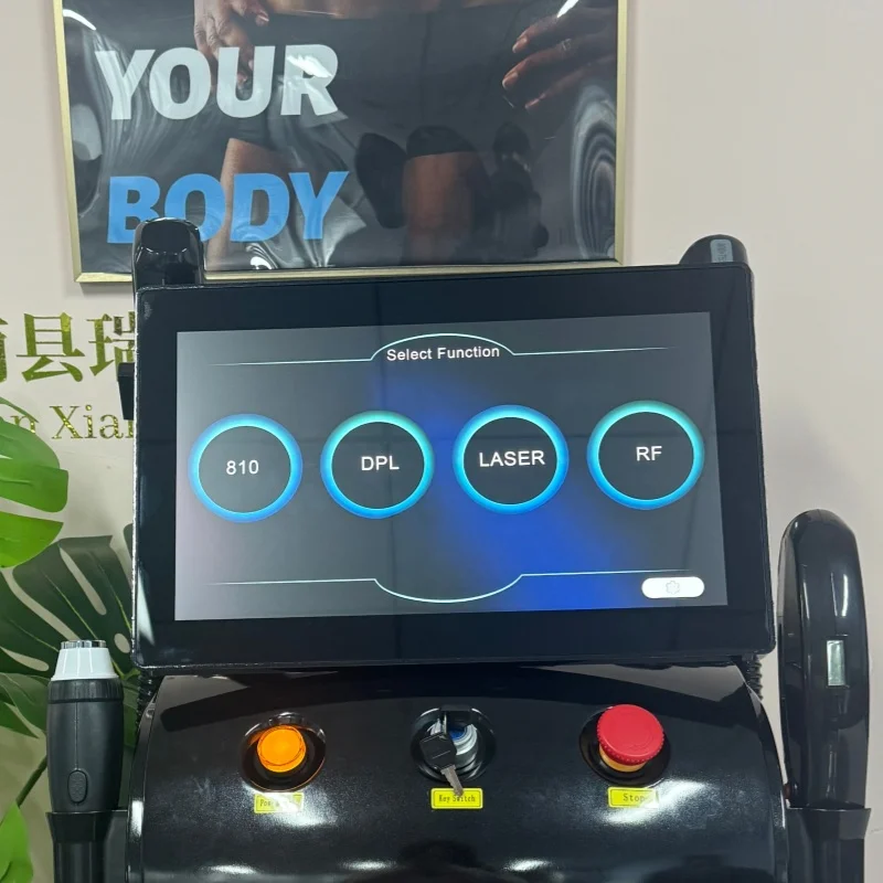 

Многофункциональный диодный лазерный аппарат для удаления волос 4-в-1, 808 нм, IPL, RF, для омоложения кожи, одобрен CE