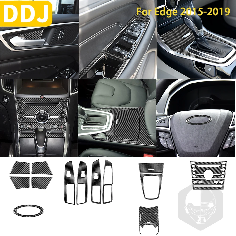 

For Ford Edge 2015 2016 2017 2018 2019 Accessories Carbon Fiber Interior Door Lifting Air Outlet Trim Sticker