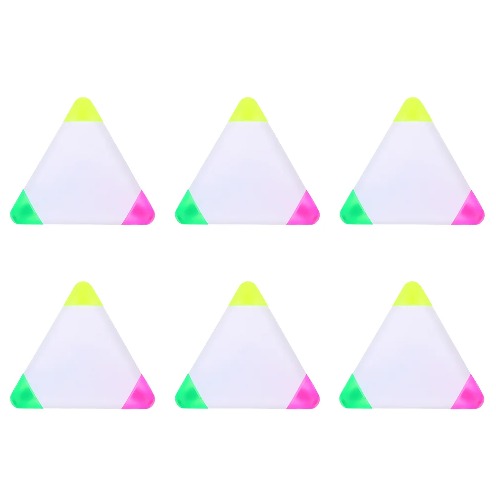 

6Pcs Creative Highlighters Triangle Shape Highlighters Colored Pens Markers Triangle Highlighters Colorful Highlighters