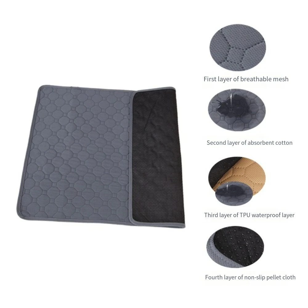 Cooling Pad Washable Puppy Training Pad Cloth Non-Slip Cat Dog Pee Pad Urine Absorbent Breathable Pet Diaper Mat Car Seat Bed