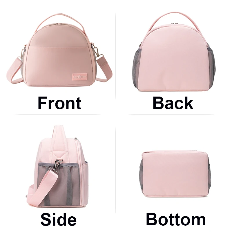 Fashion Insulated Heart Design Lunch Bag for Women Girl Large Capacity Thermal Cooler Crossbody Tote Portable Lunch Box for Work