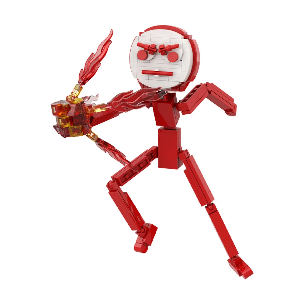 Gobricks MOC Creativity Red Mech Roblox KJ Building Blocks Set Action character Design Robot Bricks Zabawki Dla Dzieci Xms Prezenty