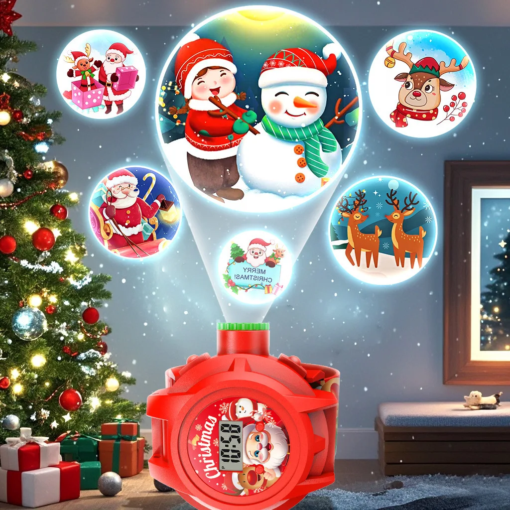 Fun Flip Interactive Projection Watch Toy for Kid with 24 Learning Scenes Early Cognition Boys and Girls Christmas New Year Gift