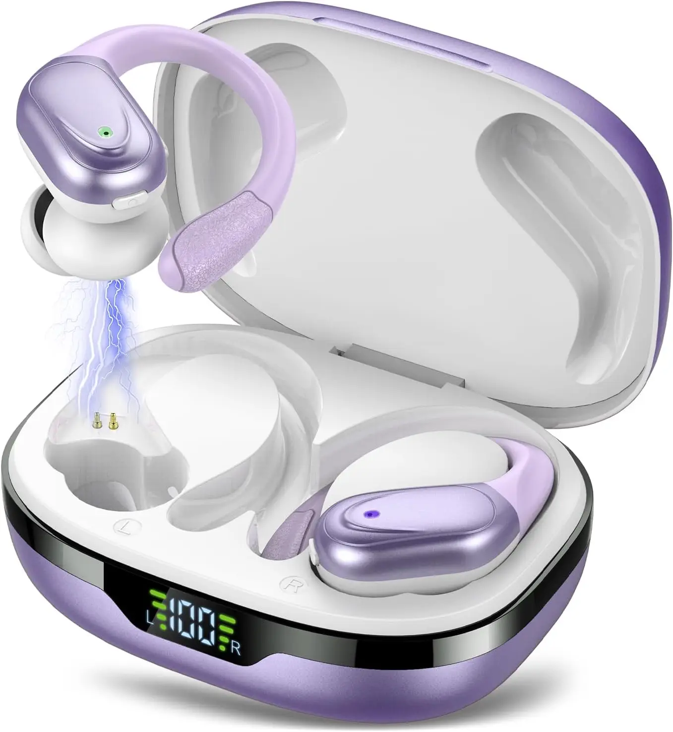 

Беспроводные наушники Bluetooth 5.3, 60 часов работы с цифровым дисплеем, водонепроницаемые спортивные наушники IPX7 для Android и iOS