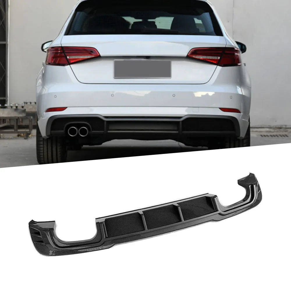 

Carbon Fiber Rear Lip Bumper Diffuser Spoiler for Audi A3 Sline S3 Hatchback 2017-2021 not Standard Bumper Guard ABS Car Styling