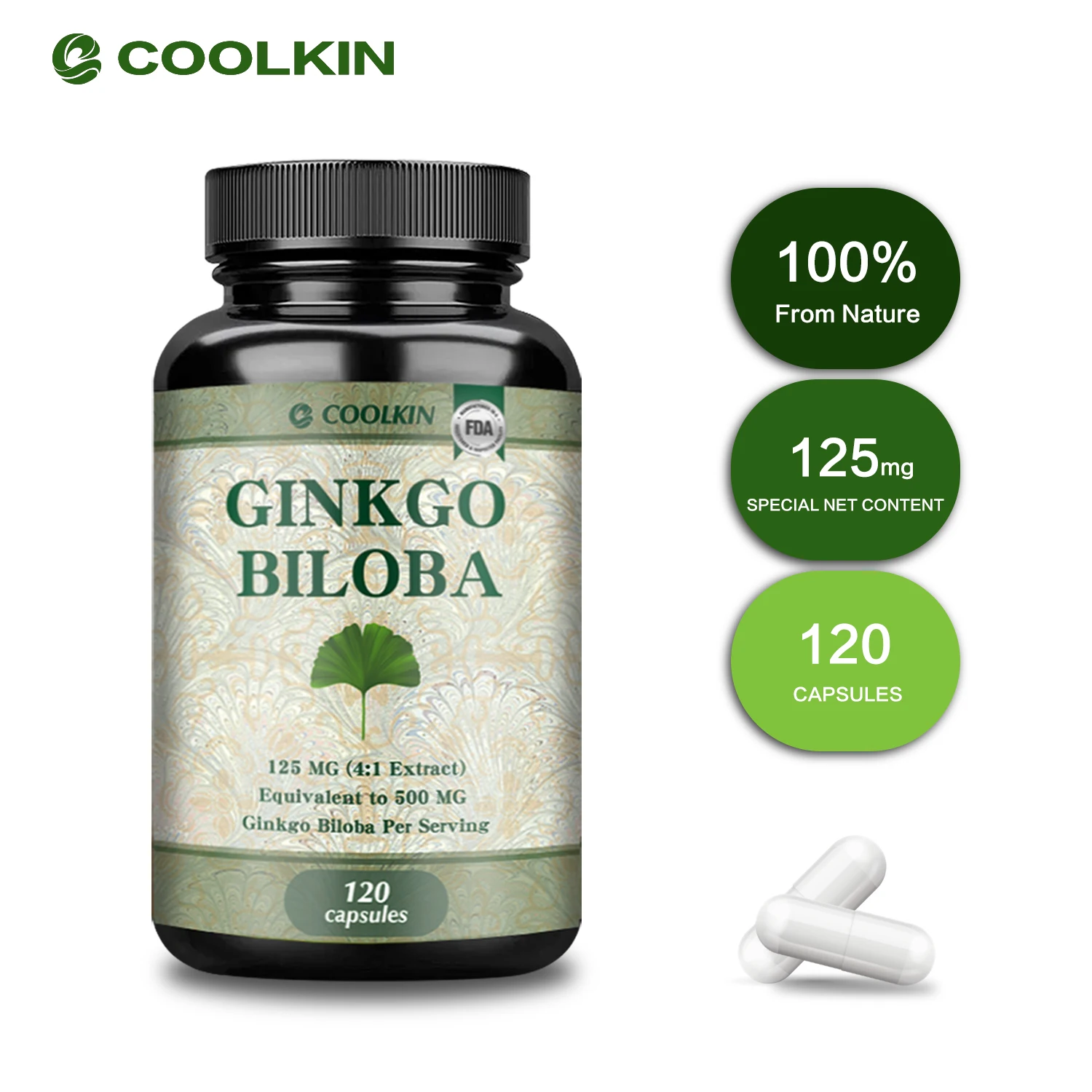 

Ginkgo Biloba - Improves Brain, Memory, Focus, Improves Circulation, Enhance Energy, Non-GMO