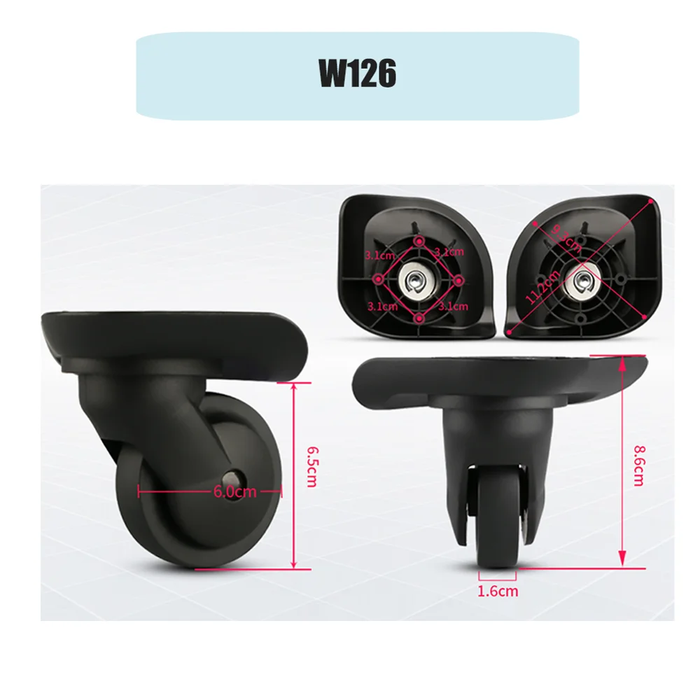 For HINOMOTO LT60 Luggage Spinner Wheel Replacement Silent Noise-Free Rolling Suitcase Casters 360° Rotation Shock Absorbing