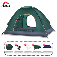EMER 3-4 Person One-touch Outdoor Camping Tent Waterproof Tent Automatic Tent for Hiking Sunshade Awning Travel Camping Supplies