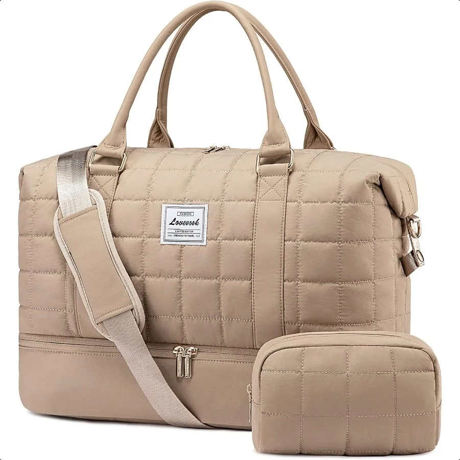 

Large Duffle Bag for Travel Puffer Weekend Bags for Women Travel Tote Carry on Duffel Bag for Airplanes 18 Inch Personal Item B