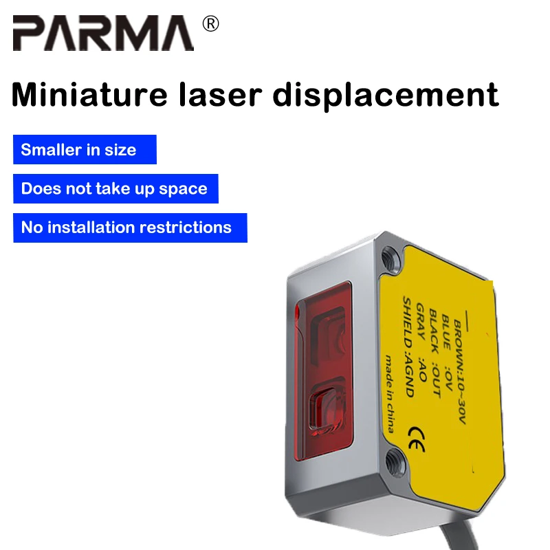 Small-sized, high-precision 1mm laser displacement sensor for distance measurement, thickness measurement, height measurement,