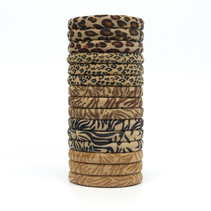 Leopard Towel Hair Circles Set Trendy and Practical Hair Ties for Everyday Wear