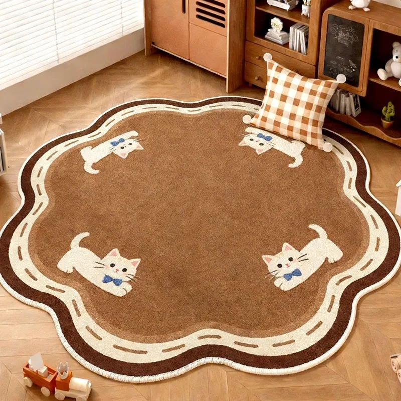 Maillard Cartoon Puppy Round Light Luxury  Living Room Carpets Creative Art Bedroom Rug Home Decora Sofa Coffee Table Mat Tapis