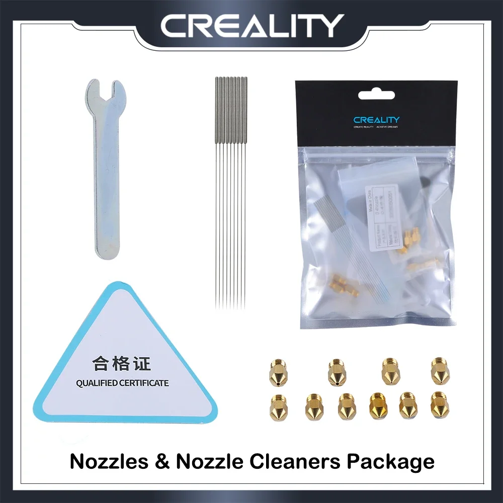 CREALITY Nozzle Cleaners Package Tool Repair 3D Printer Accesoires Nozzles 0.3/0.4/0.5/1.2mm Needie Cleaner Open-end Wrench