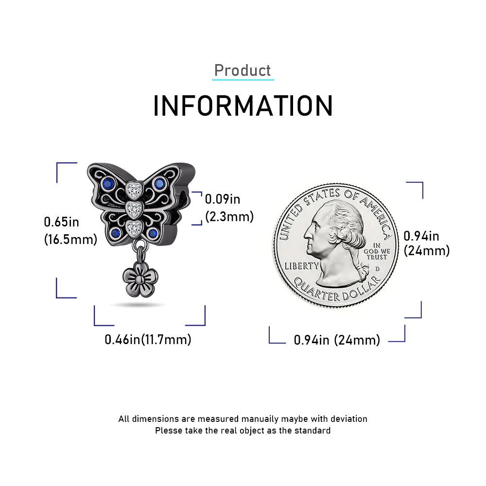 Ahthen 925 فضة الخرز الزهور والفراشات سحر صالح ثعبان سلسلة أساور القلائد للنساء صنع المجوهرات #2