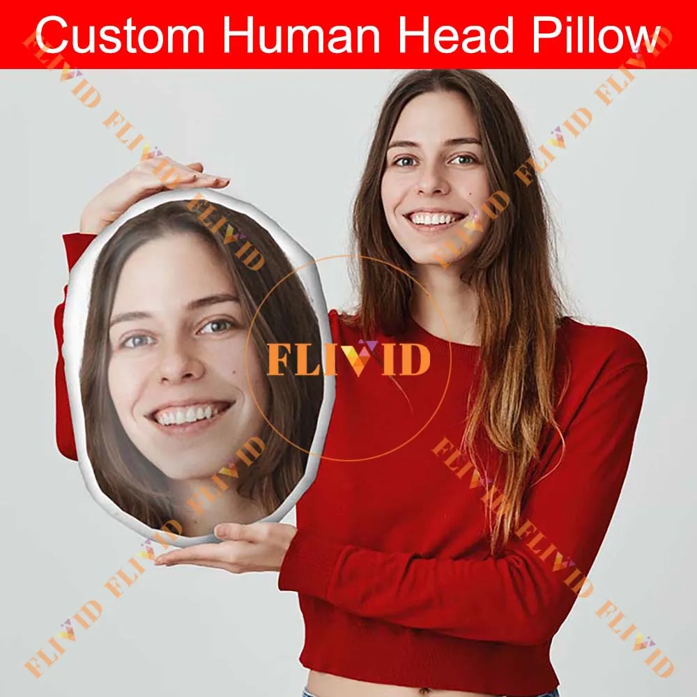 Custom 3D Human Head Photo Pillow Portrait Pillow Funny Cushion Stuffed Picture Customization Sofa Car Cushion