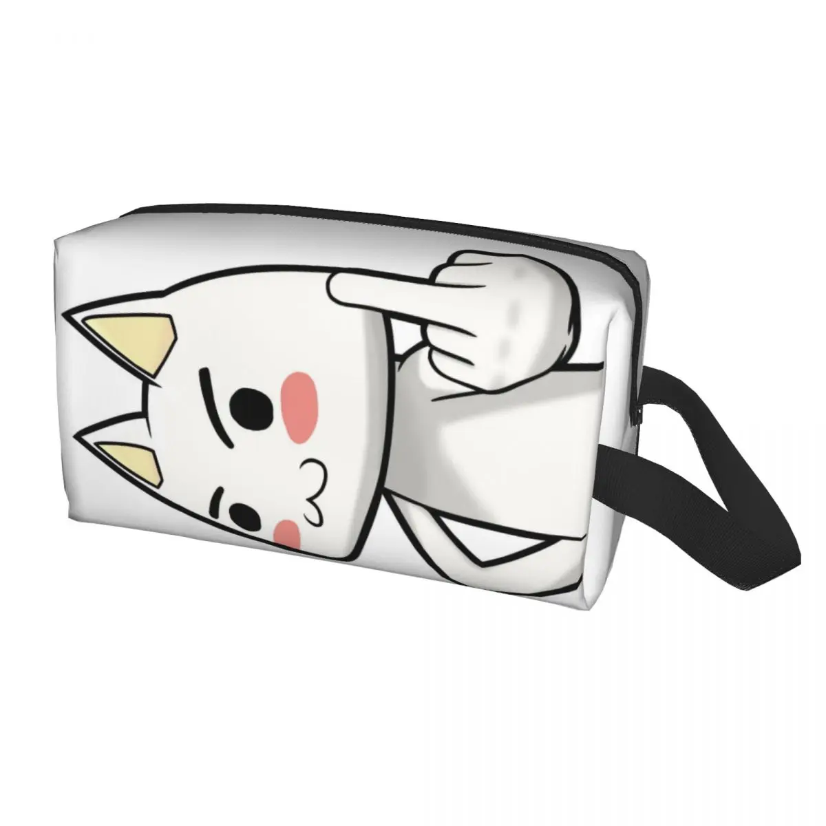 Kawaii Cartoon Animation Toro Inoue Cat Travel Toiletry Bag for Women Makeup Cosmetic Organizer Beauty Storage Dopp Kit