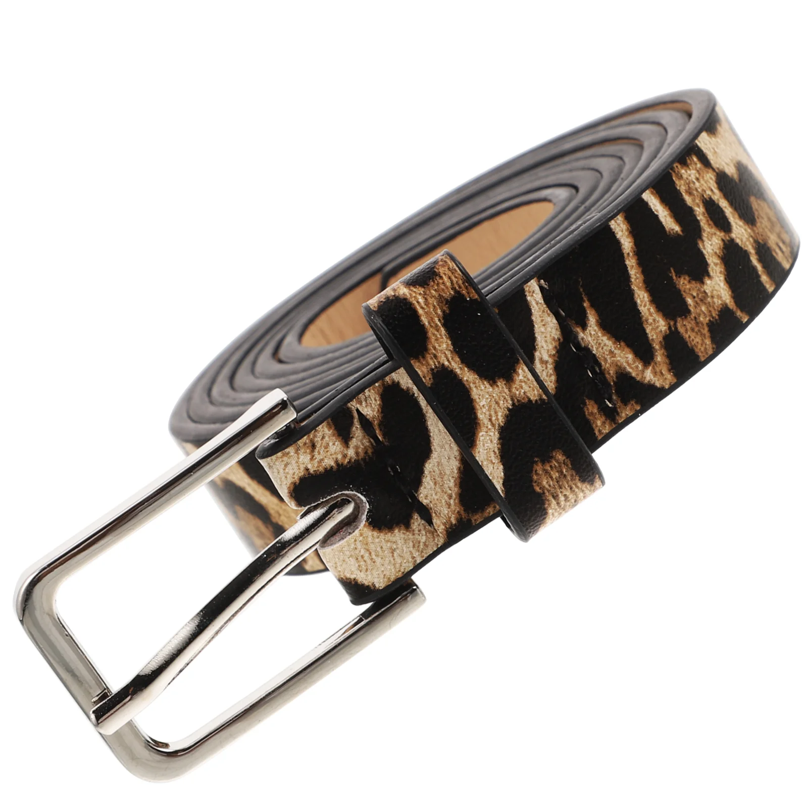 Cinturón de PU de leopardo para mujer, cinturón decorativo a la moda, cinturones para mujer, cinturones de mujer marrón claro para jeans