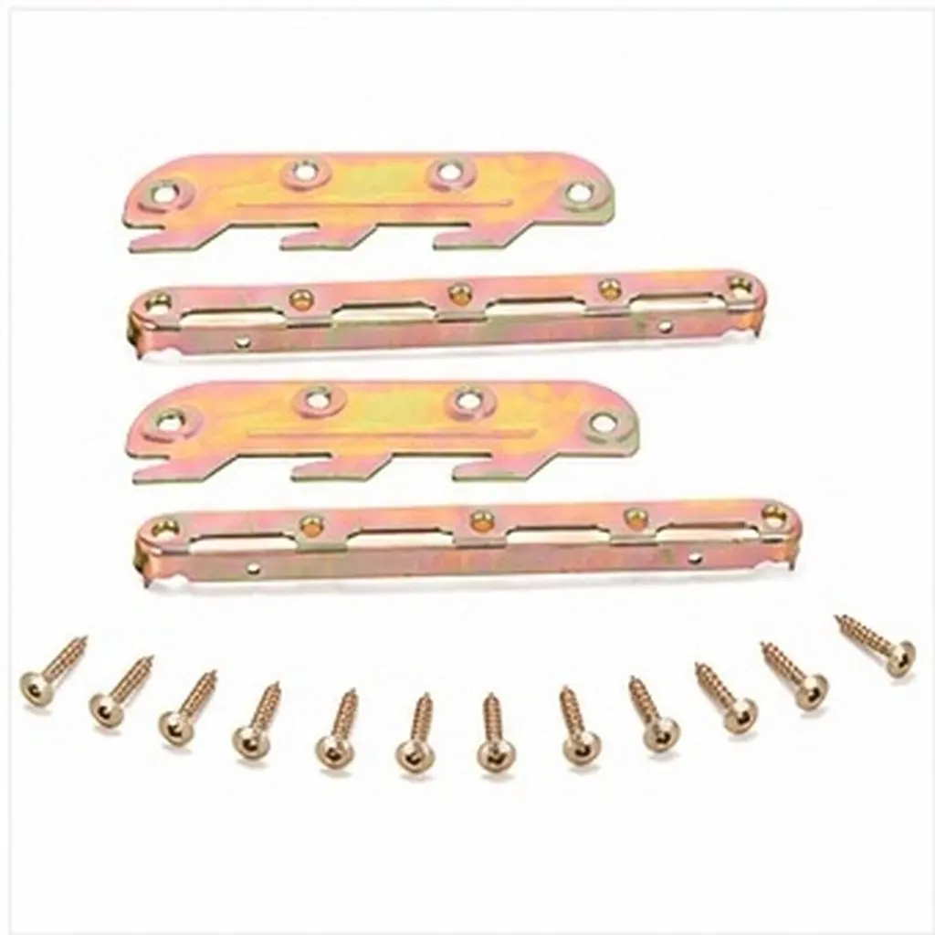 1Set Bed Rail Brackets Adapter Universal Hook Bed Frame Mounting Plates for Wooden Headboard Footboard Hardware
