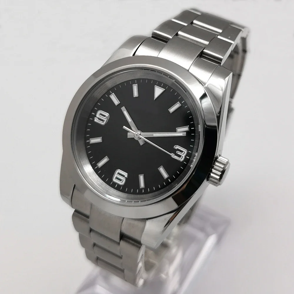 39mm Mens Automatic Watch Mechanical NH35 Movement Luminous Waterproof Steel Band Fashion Men's Watch