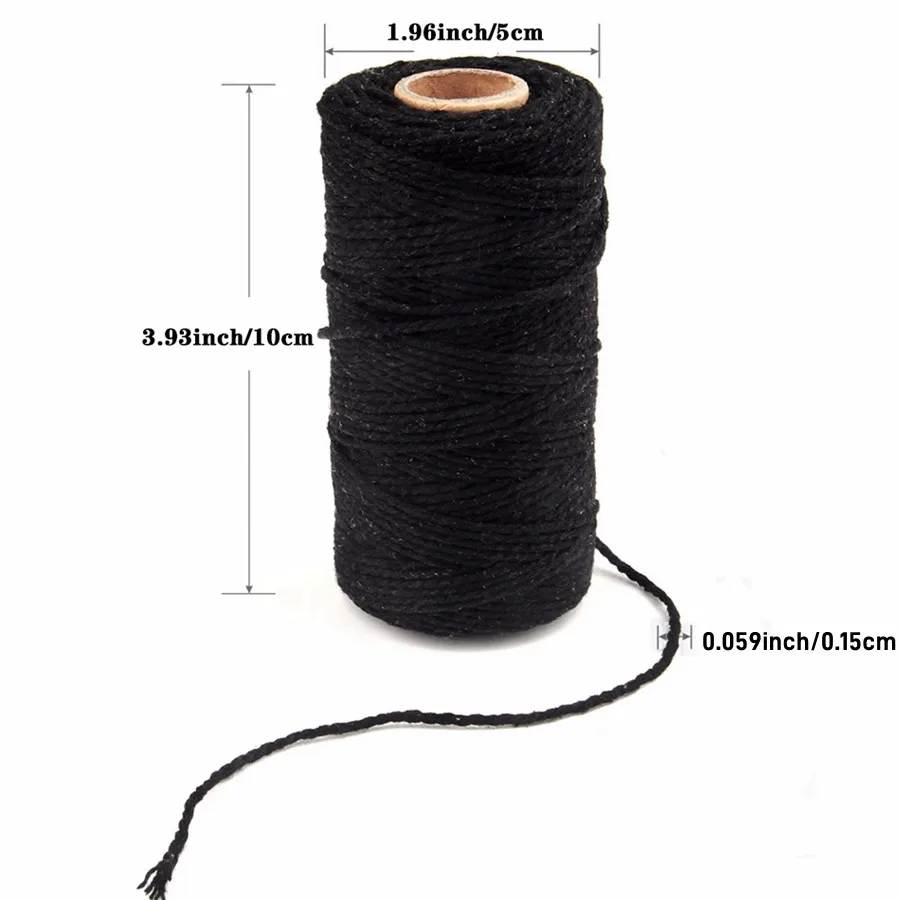 100 M/Roll 2mm Kleurrijke Katoenen Macrame Koord Kerst Handgemaakte Gevlochten Touw Tapijt Ambachten Bruiloft Lint DIY string Home Decor