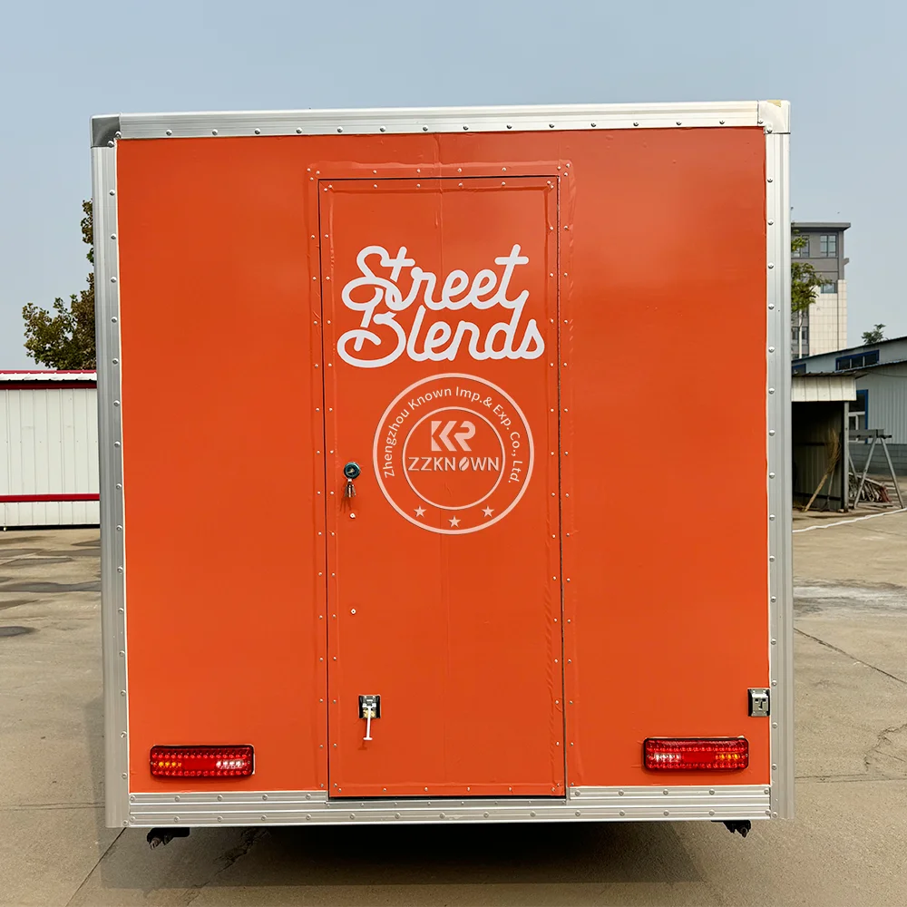 Street Snack Truck ร้านอาหารเคลื่อนที่อุปกรณ์ที่กําหนดเองตัวอย่างอาหารจานด่วนพร้อมห้องครัวกาแฟ Kisok Concession Food Truck