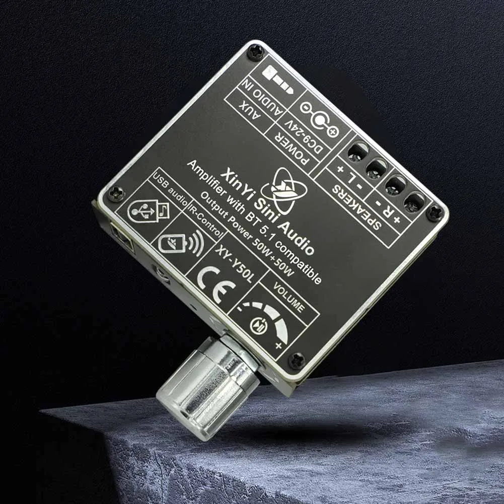 XY-Y50L Digital Power Amplifier Module Bluetooth-Compatible 5.1 AUX USB Dual Channel 50W Infrared Remote Control