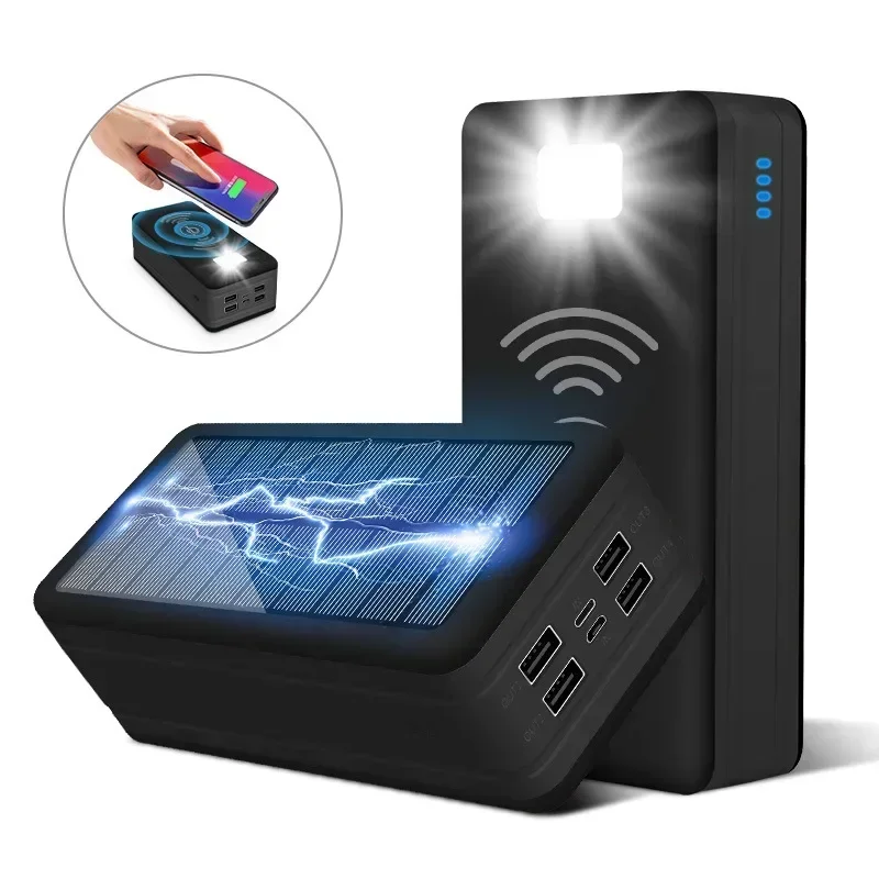 Portable Battery Power Bank Magnetic Wireless Super Fast Charge 2.1A Solar Charging 4 USB Powerbank For IPhone15