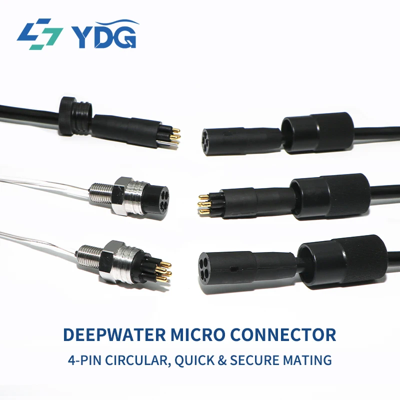 SubConn Compatible Micro Circular 4 Pin Underwater Connector Male Female Wet Pluggable Gold Plated Stainless Steel Marine SubSea
