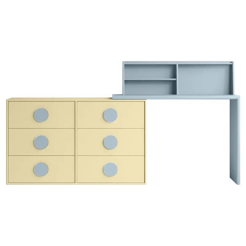 bedroom, simple and modern at the end of the bed, high-end sense, Nordic solid wood chest storage integrated makeup table
