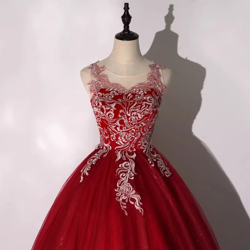 Colorful Wedding Dress Fluffy Dress Host Student Graduation Dress Performance Banquet Princess Backless Dress Customized