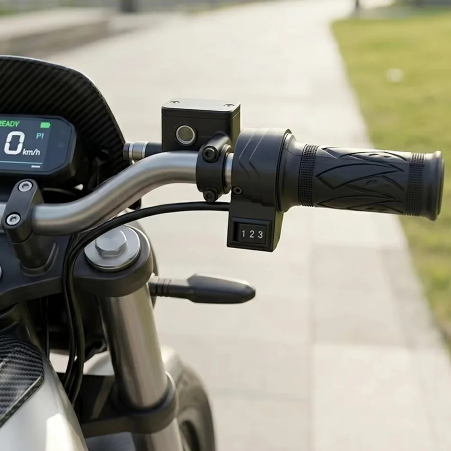 3 Speed Motorcycle Electric Bike Scooter Speed Control Throttle Twist Grip Handlebar Accelerator for E-Bike Replacement