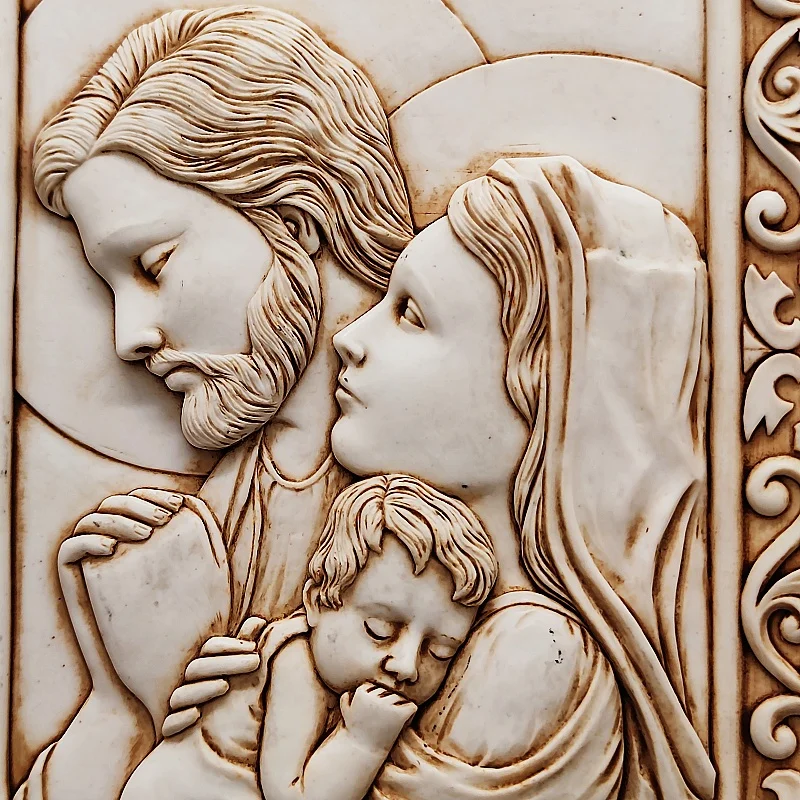 Stampo per cornice per foto di famiglia Madonna religiosa, artigianato in gesso, stampo in Silicone, artigianato per decorazioni per la casa fai da