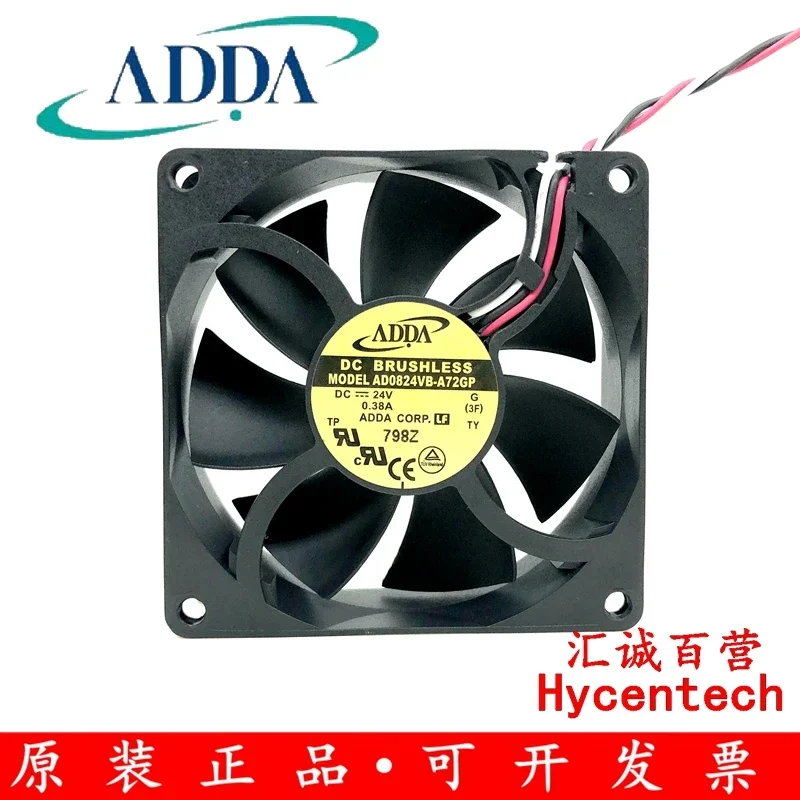 

ADDA AD0824VB-A71GP DC 24 В 0,38 А 80x80x25 мм 3-проводной охлаждающий вентилятор для сервера